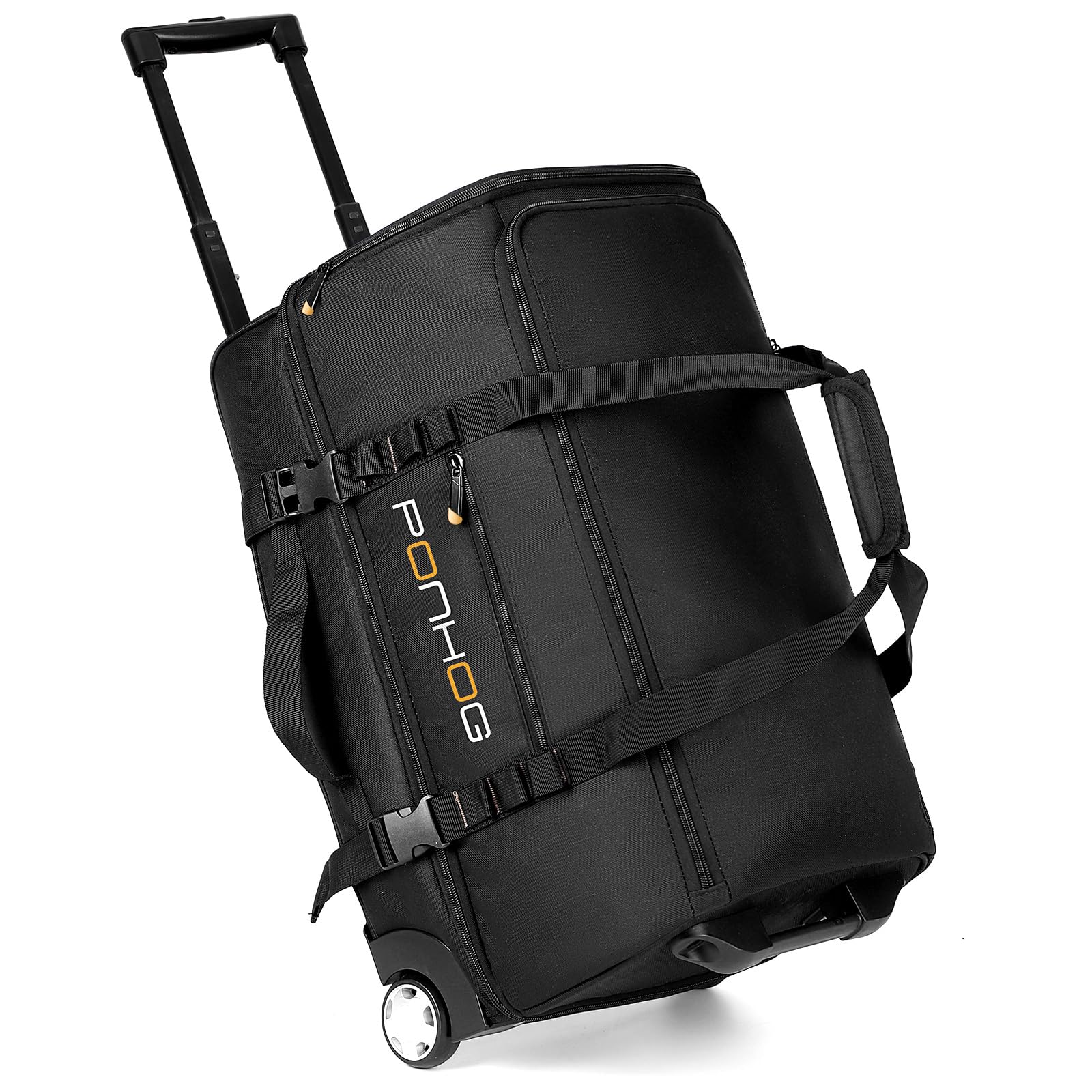 LEKESKY ボストンバッグ キャスター付き 大容量 60L 二層式 キャリオンバッグ 靴収納 乾湿分離ポケット 2輪 静音 ダッフルバッグ 機内持込対応 撥水加工 5~7泊 スポーツ 旅行 出張 ブラック 71K+nuTEFmL.jpg